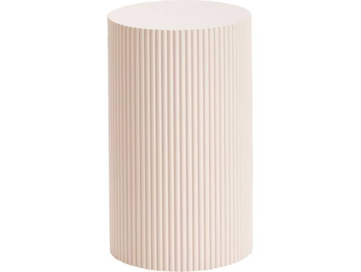 BELIANI Beistelltisch cremeweiß MDF geriffeltes Design Fuß ø 30 cm Modernes Design Wohnzimmer