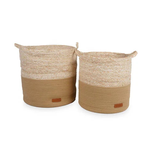 Kidsdepot opbergmand Kuno set van 2 zeegras textiel