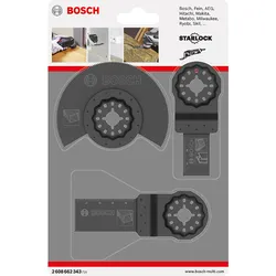 Bosch Holz-Basis-Set, 3-teilig, Sägeblätter für Multifunktionswerkzeuge - 2608662343