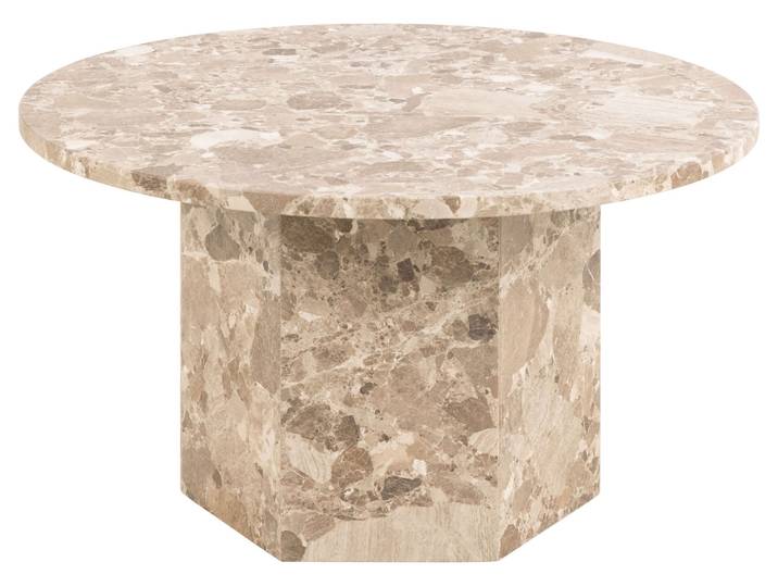 Couchtisch ACTONA GROUP Naxos , braun (matt latte braun, matt latte braun, matt latte braun), B:80cm H:42cm T:80cm, Tische, Couchtisch, Rund Couchtisch, matt Latte lackiert Marmor, Ø80x42cm