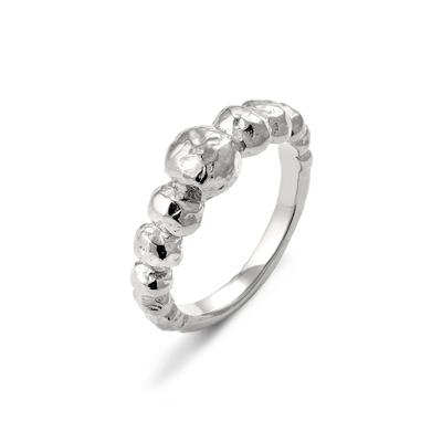 Silberring HAZE & GLORY "Ring Bubble Dots Design 925 Sterling Silber" Gr. 54, silber, Fingerringe, Damen, 54, Silber 925 (Sterlingsilber), Silberring