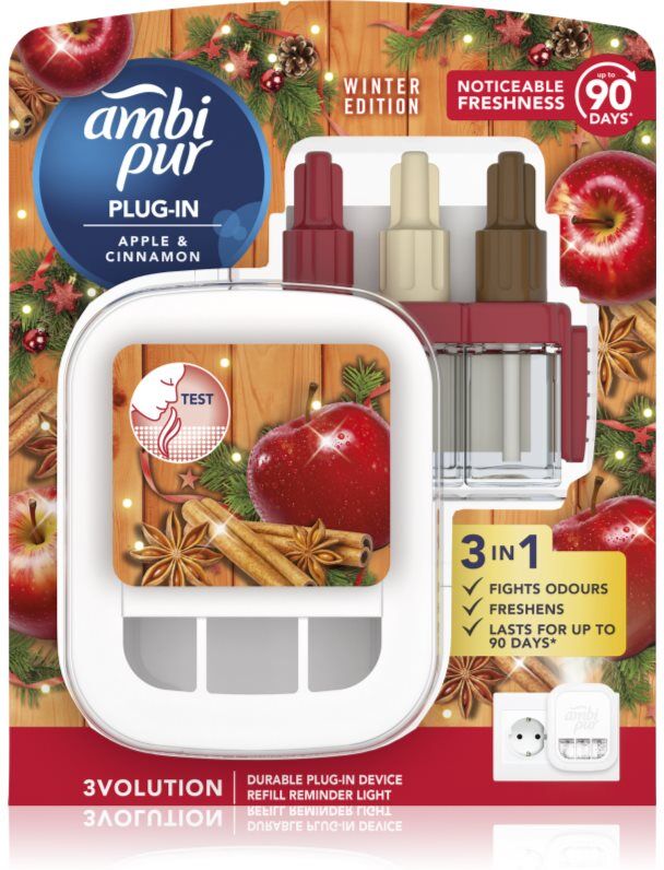 AmbiPur 3volution Apple & Cinnamon diffuseur électrique de parfum d'ambiance avec recharge 20 ml