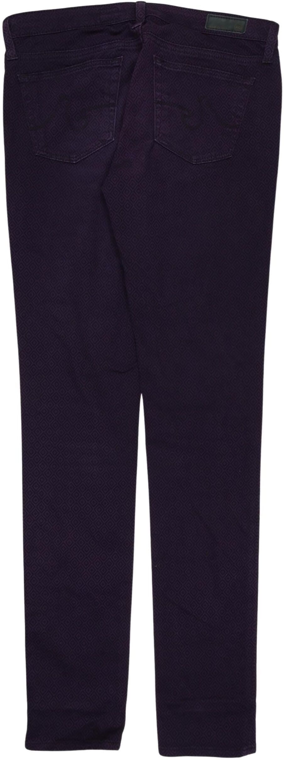 AG Adriano Goldschmied Damen Jeans, Lila, Gr. W27, Baumwolle / Modal / Kunstleder - Second Hand