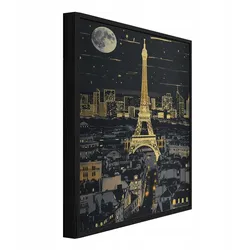 BILDER mit Rahmen Stadt Eiffelturm Schwarz 100x150 cm