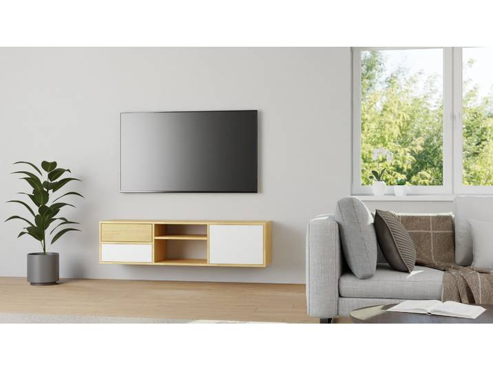 Enfilade suspendue sur mesure Hêtre Naturel huilé