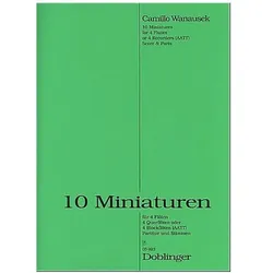 10 Miniaturen für 4 Flöten Spielpartitur, Fachbücher von Camillo Wanausek