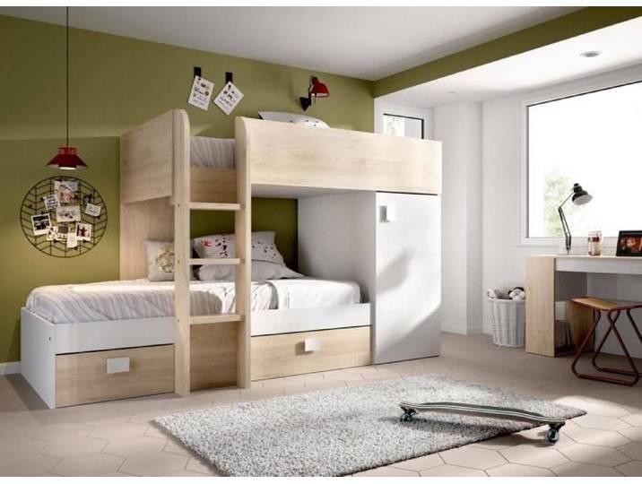 Composition de chambre Pax 255x112xh150 cm Blanc Chêne