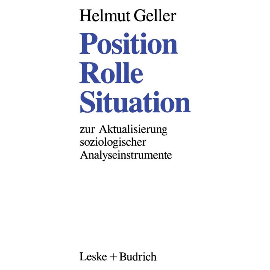 VS Position - Rolle - Situation (Deutsch, Softcover, Helmut Geller) (55518539)