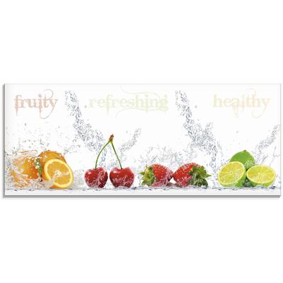 Glasbild ARTLAND "Fruchtig erfrischend gesund Fruchtmix", bunt (farbe bild(er): bunt), B:125cm H:50cm, Bilder, in verschiedenen Größen