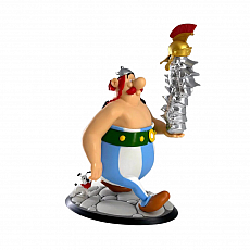 Plastoy SAS Sammelfigur - Obelix mit einem Stapel Helme und Idefix 298672