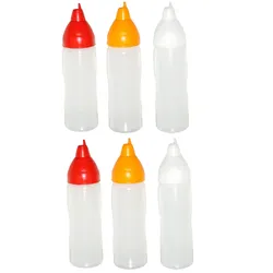 GVK ECO Je 2 gelbe/rote/transparente Quetschflaschen 350 ml tropffrei Ketchupflaschen Senfflasche Mayonaiseflasche