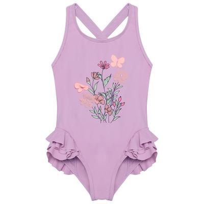 Color Kids - Kid's Swimsuit with Application - Badeanzug Gr 128 lila