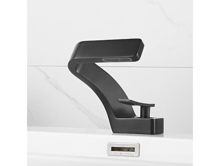 BAKALA robinet De lavabo monté sur le pont, salle De bains noire, robinet d'évier monotrou, mitigeur d'eau chaude et froide, mitigeur De Salle De Bain