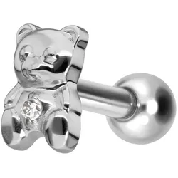 Titan Ohrpiercing mit Innengewinde TEDDYBÄR