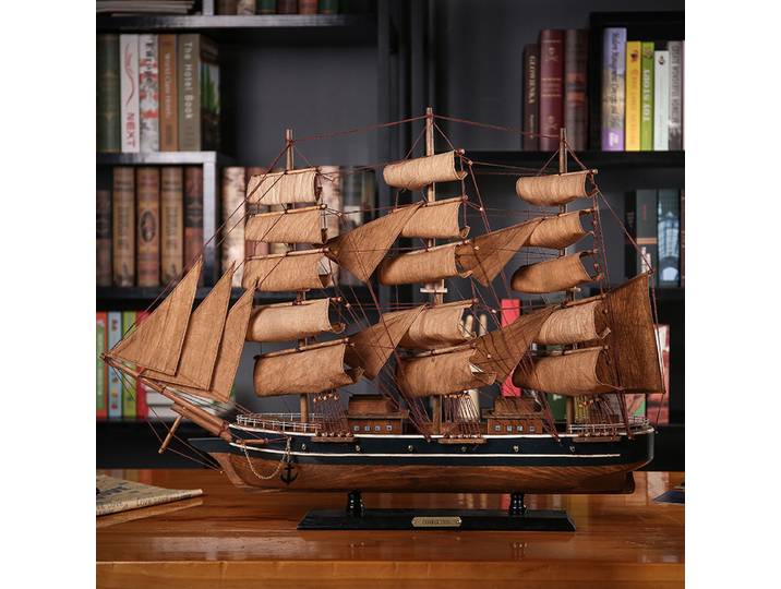Ornement de voilier à voile lisse, modèle fini, Simulation artisanale en bois, Style nordique, décoration Simple chrétienne