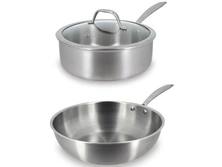 Lot wok 28 cm et sauteuse 24 cm tout inox Triply Menastyl