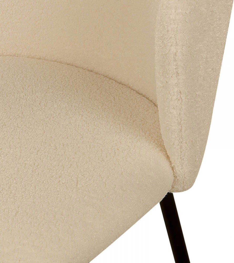 Weber industries Lot de 2 chaises, tissu bouclette, beige Beige 48x76x47cm