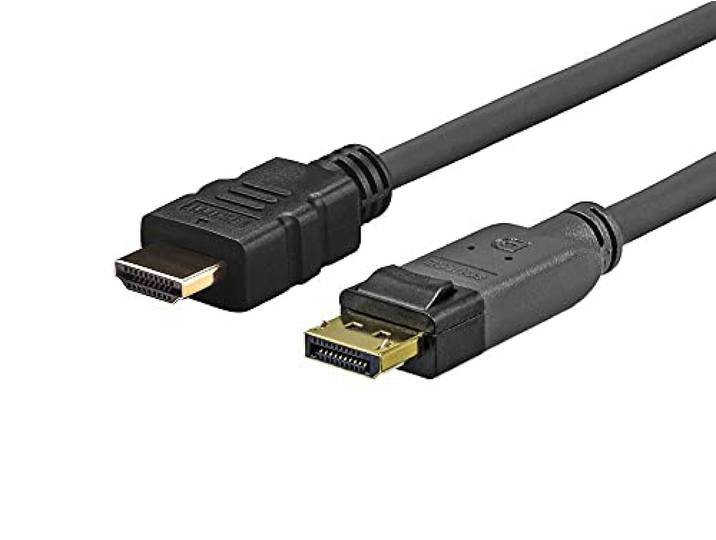 vivolink Pro DisplayPort - HDMI 4 K 10 m - displaypoort kabel (DisplayPort, HDMI, mannen, mannen, goud, zwart)