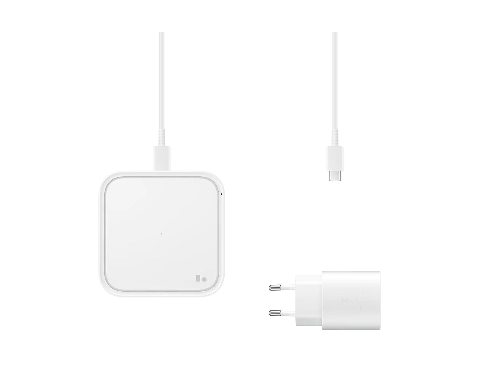 Samsung Wireless Charger Pad mit Schnellladeadapter EP-P2400T - Induktive Ladestation (White) EP-P2400TWEGEU