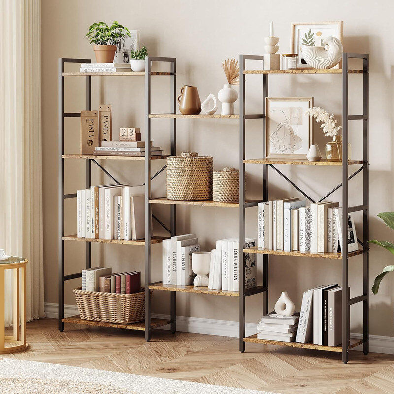 Borough Wharf 138 cm H x 158 cm W Steel Bookcase Brown