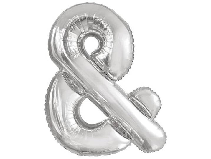Amscan 9909604-Silver & Symbol SuperShape folieballon, zilver