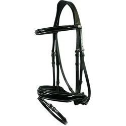 EQuest Trense Glossy Seams, schwarz - hochwertige Lacktrense für Pferde, S