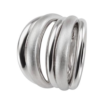 Silberring JOBO "Ring Statement" Gr. 58, silber (silber 925), Fingerringe, Damen, 58, Silber 925 (Sterlingsilber), Silberring, mehrreihig 925 Silber