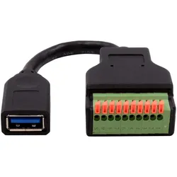 Exsys USB-A Terminal Block Adapter (0.15 m, USB 3.2 Gen 1), USB Kabel