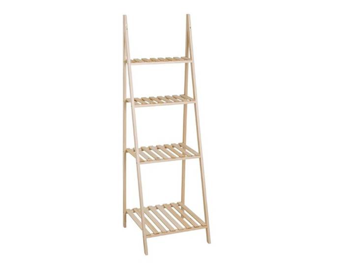 Étagère - JUANIO - Étagère 4 niveaux (pyramide) - Sapin - Naturel - 42x43x134 cm