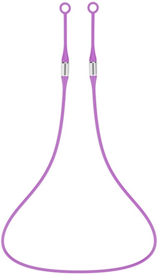 INF Sangle Magnétique en Silicone Pro – Attache d'Écouteurs Douce, Anti-Perte et Mains Libres (Violet Argenté)