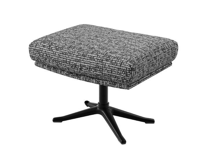 Repose-pieds av. pied cruciforme 54 x 41 x 41cm Gris/Granit Noir Tissu chenille Enne: Gris granit