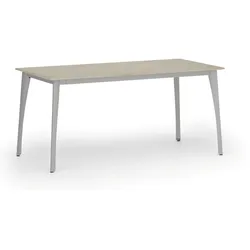 Konferenztisch PRIMO OMEGA, 160x80 cm, graues Metallgestell, Eiche natur