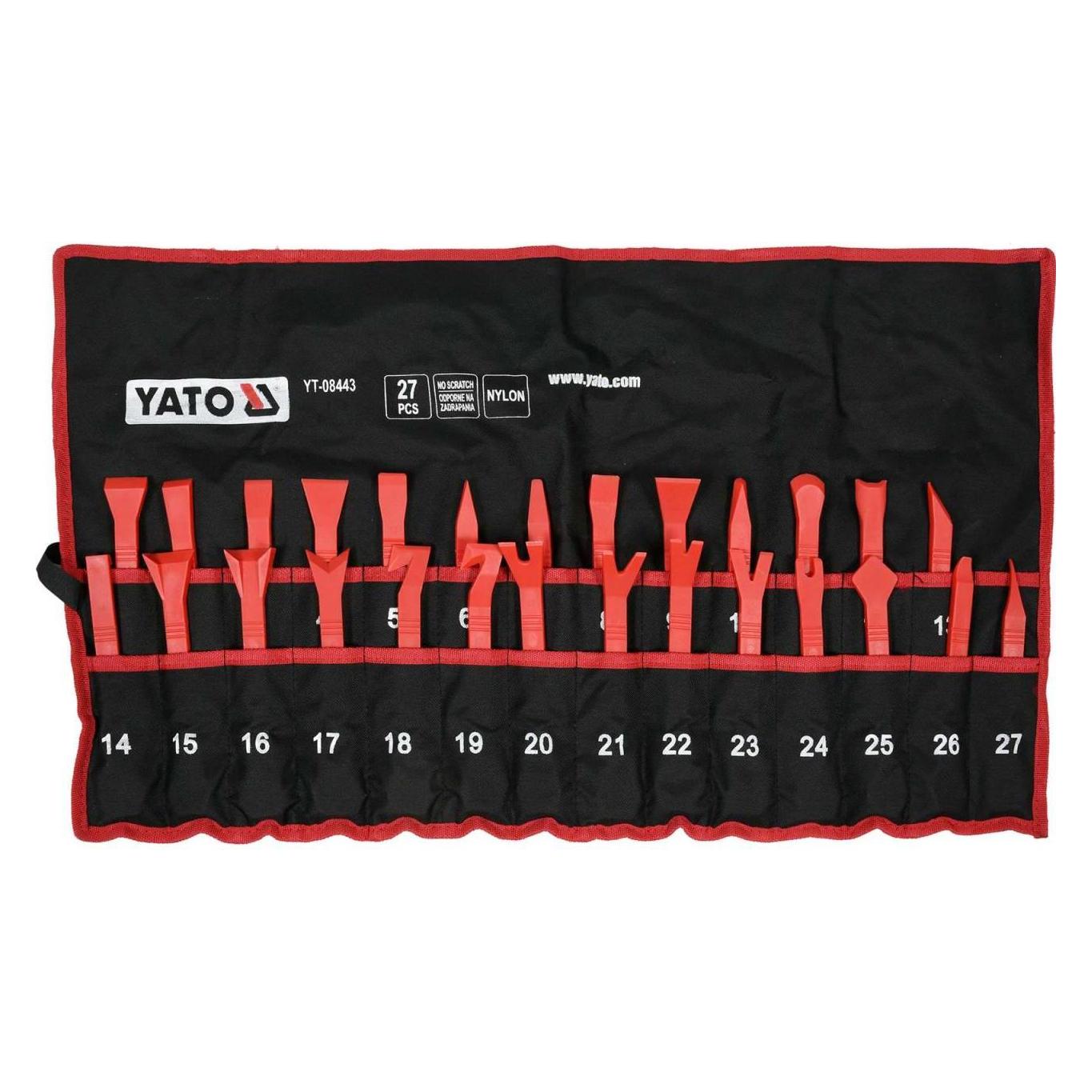 Yato Profi Demontageset für Innenverkleidungen | 27 tlg. | in Tasche | YT-08443 (YT-08443)
