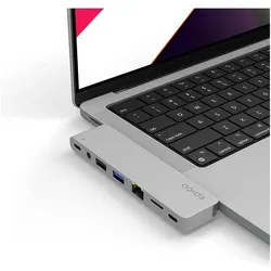 Epico PRO HUB III (Magsafe compatible) - silver (USB-C, 8 Ports), Dockingstation + USB Hub, Silber