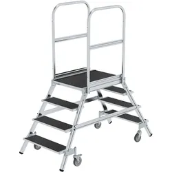 Munk Podesttreppe beids. begehbar mit Federrolle Korundbeschichtung R13 - 059204