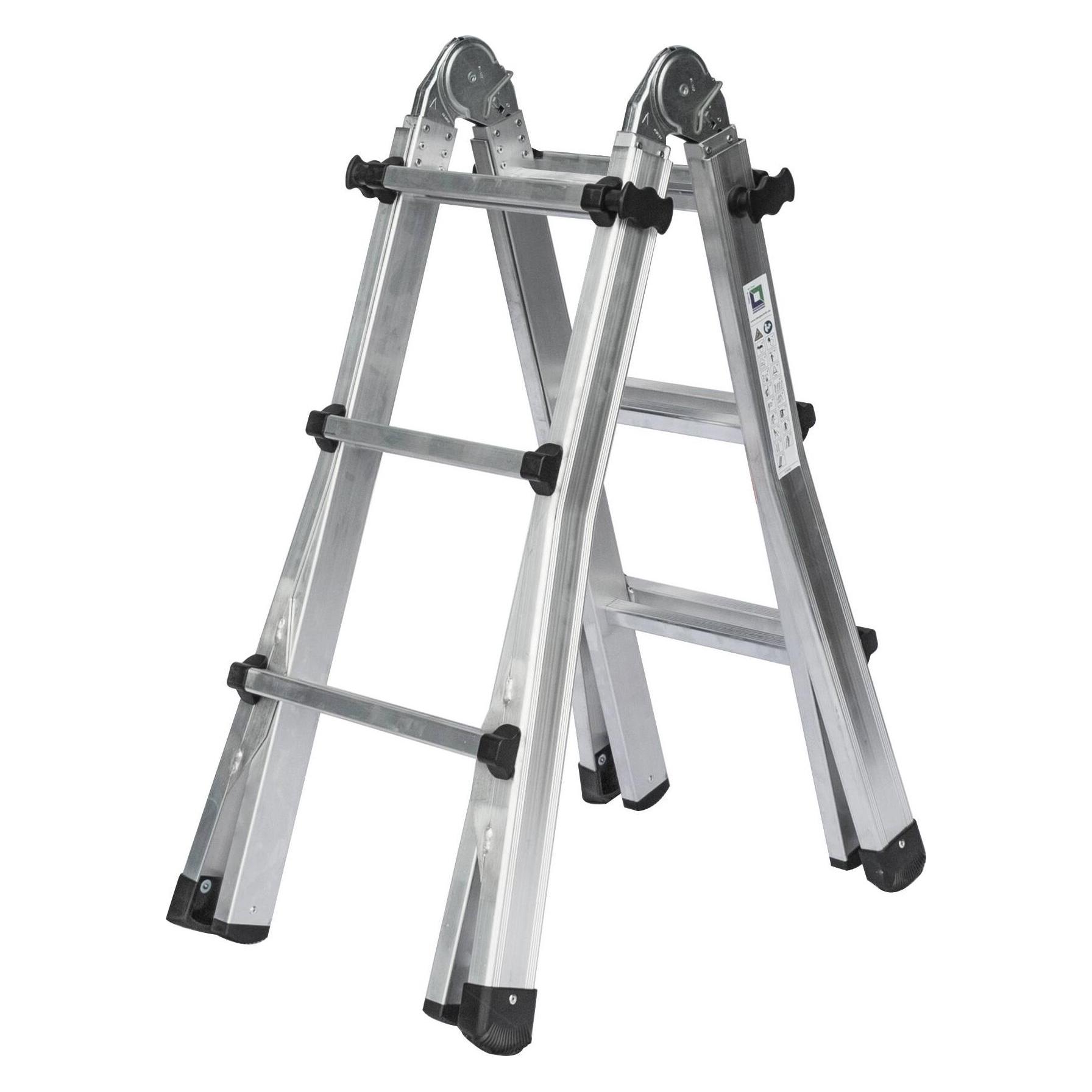 Munk Teleskopleiter 4-teilig ohne Traverse 4x3 Sprossen (Teleskopleiter) (032013)