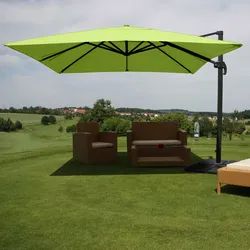 Gastronomie-Ampelschirm MCW-A96, Sonnenschirm, 3x3m (Ø4,24m) Polyester/Alu 23kg ~ grün mit Ständer