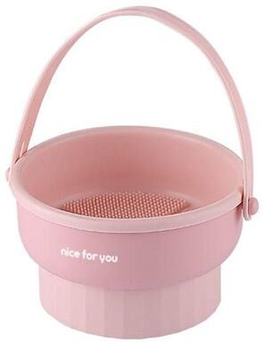 Inspired Deals Makeup Brush Cleaner Bowl With Drying Rack Silicone Brush Cleaning Mat And Beauty Sponge Holder pink