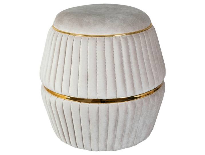 Kayoom Hocker, Taupe, Gold, 53 cm, Wohnzimmer, Hocker, Sitzhocker