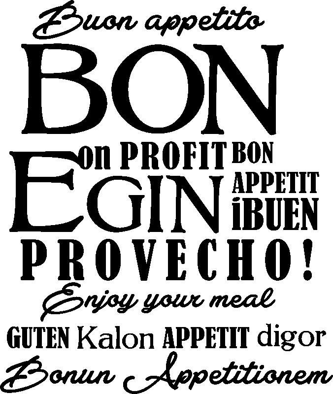 Ambiance-sticker Sticker Bon appétit multilingues