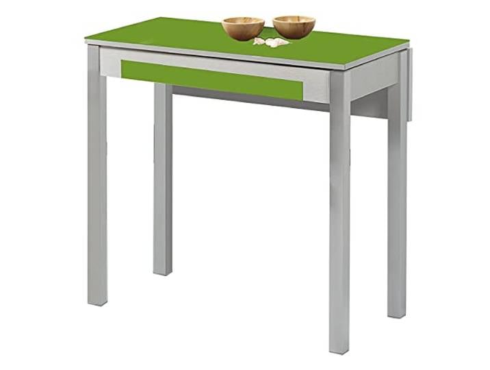 ASTIMESA Küchentisch, Metall, Grün, 80 x 40 cm, ausziehbar 80 x 60 cm