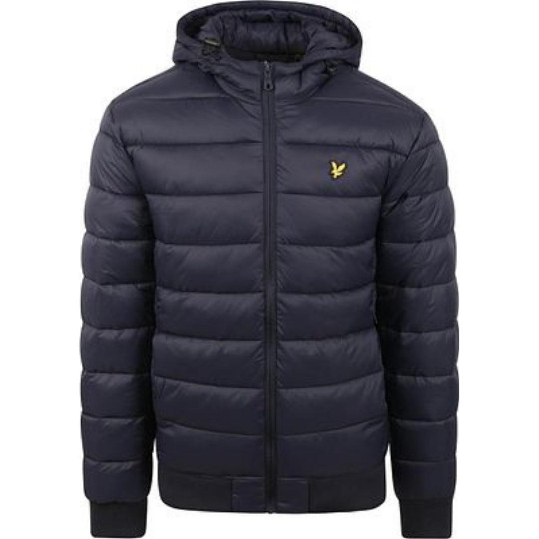 Wattierte, wattierte Jacke in Dunkelblau mit Lyle & Scott-Logo