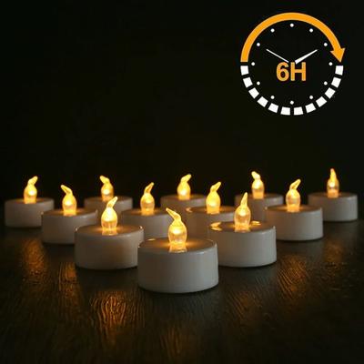 Uplift Treasures 12pcs Flameless LED Tea Lights With 6 Hour Timer a