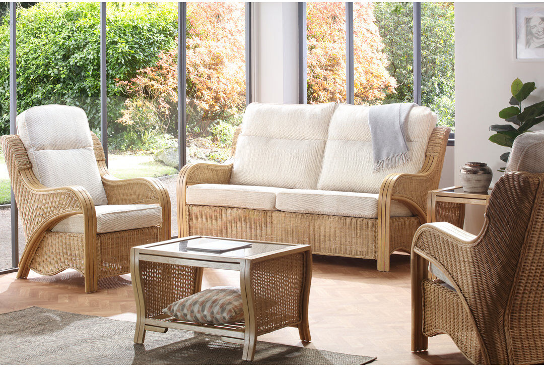 Bay Isle Home 4 - Piece Conservatory Sofa Set Cream 4