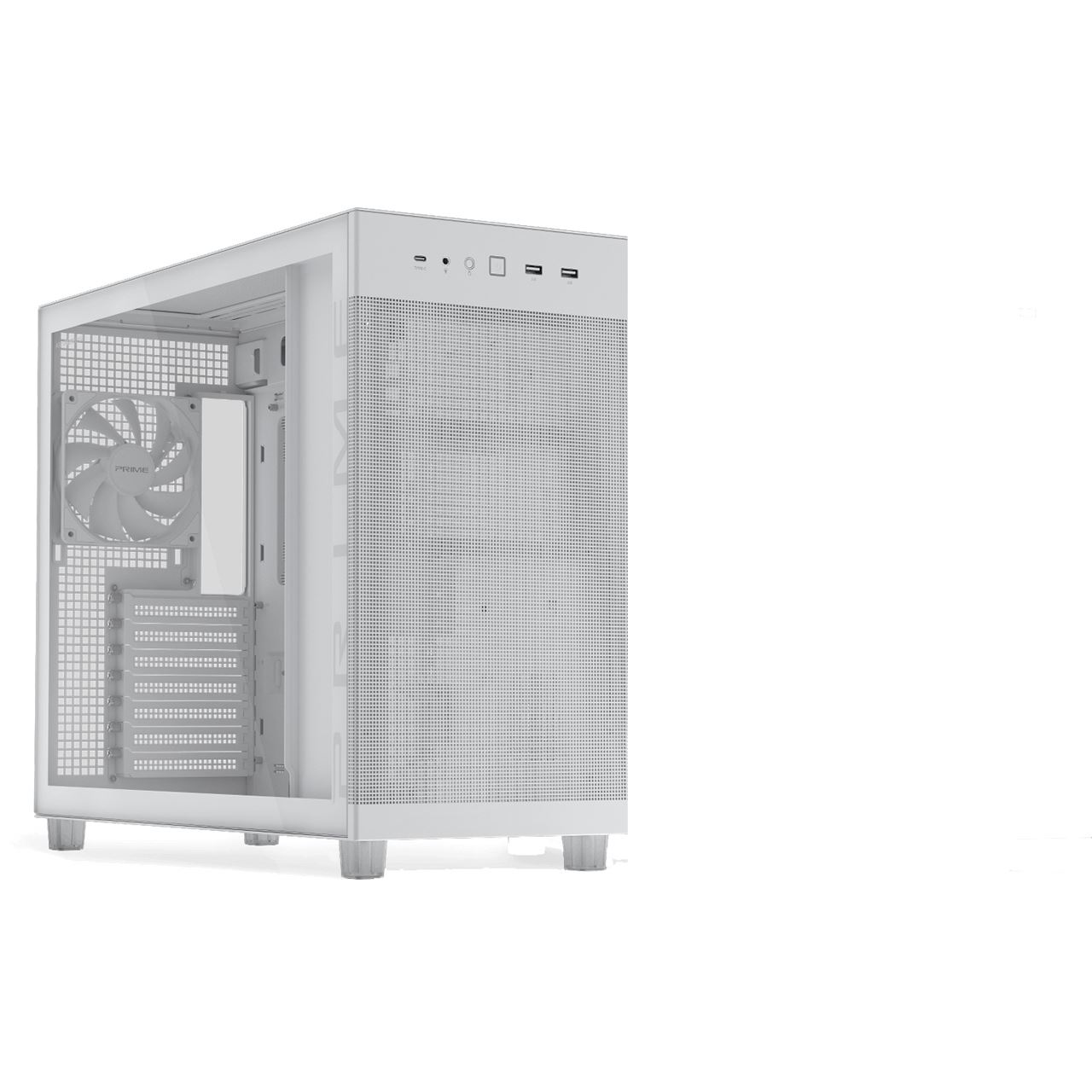 Asus Prime AP303 TG Midi Tower ohne Netzteil weiss