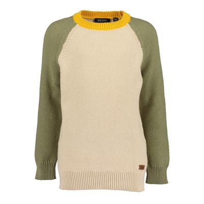 Strickpullover BLUE SEVEN, Jungen, Gr. 116, beige (schilf), Strick, Obermaterial: 100% Baumwolle, mehrfarbig, Basic normal, Rundhals, Raglanärmel Strickbündchen, Pullover Strickpullover, Baumwolle, Raglanärmel