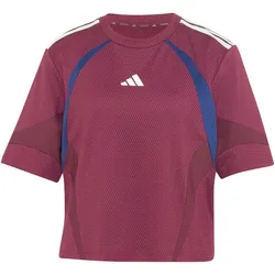 adidas Hyperglam 3-Streifen Colorblock Mesh Trainingsshirt Damen KQ5754 - maroon M
