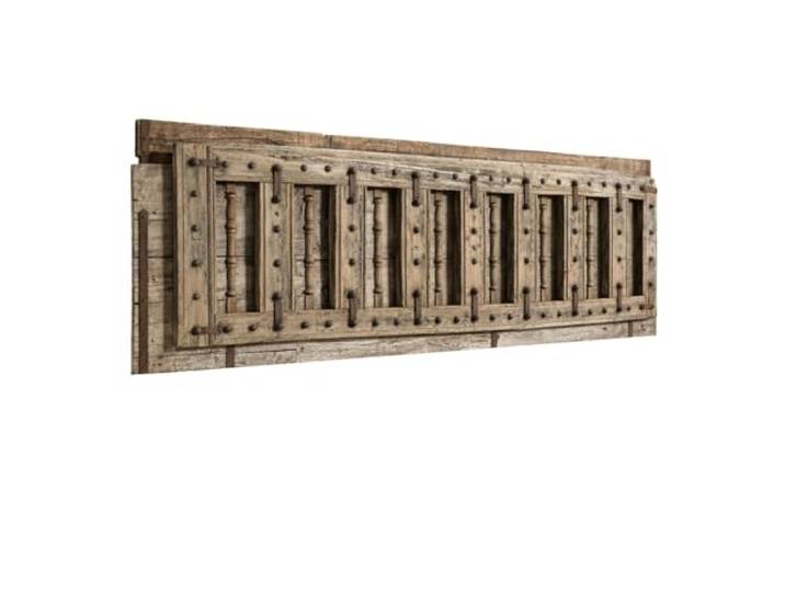 DRW Kopfteil für Betten, antike Tür, Holz, Metall, für Betten mit 135/140/150/160/180 cm, 194 x 10 x 95 cm