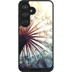 Nivocase Handyhülle für Samsung Galaxy S25 Hülle NIVOpure Case Schwarz Blumen Fotografie Pusteblume (Samsung Galaxy S25), Smartphone Hülle, Schwarz