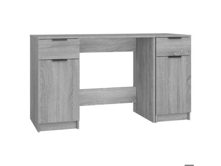 NOUVEAU Bureau à domicile - Bureau avec armoire latérale - Sonoma gris - Bois d'ingénierie 75035